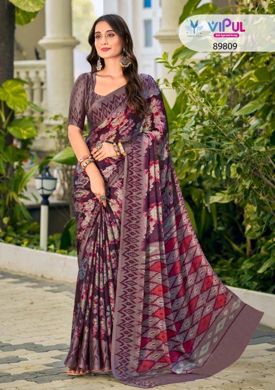 Vipul juliet chiffon saree export market in India